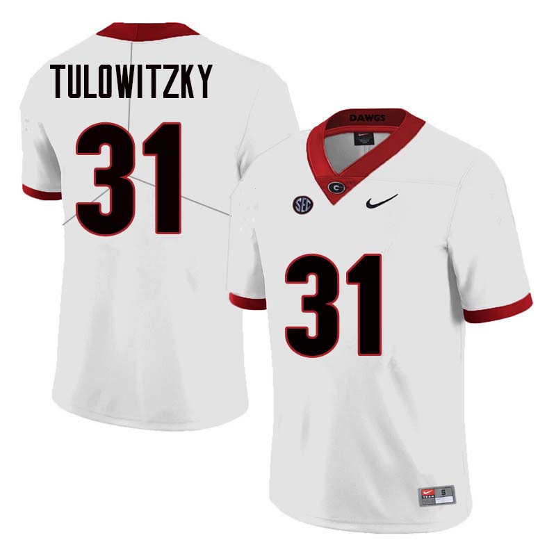 Men Georgia Bulldogs #31 Reid Tulowitzky College Football Jerseys Sale-White - Click Image to Close